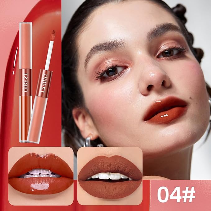 Rechoo 2in1 Lipstick Set, 6pcs Double-head Matte Glossy