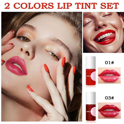 2 Colors Wine Lip Tint,Liquid Wine Lipstick,Wine Tint Long