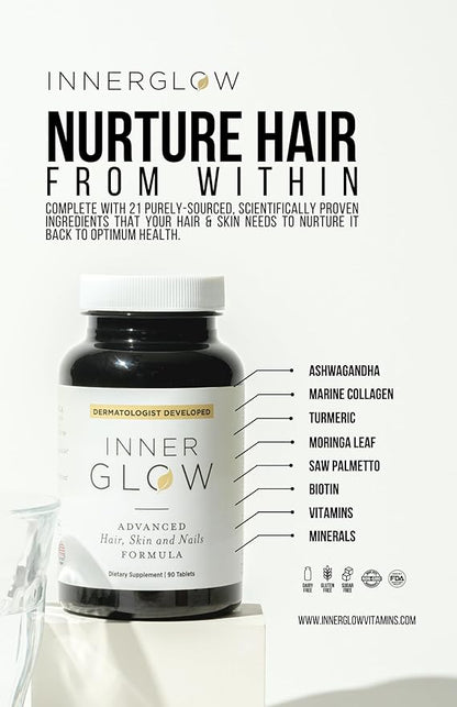 Advanced Hair, Skin & Nails Formula - Dermatologist and Plastic Surgeon Developed, clinically Tested for visibly Stronger and Thicker Hair in 12 Weeks