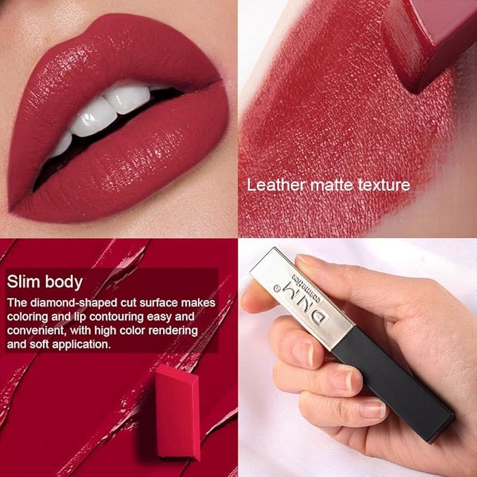 evpct 3Pcs Plum Purple Mauve Dark Red Mauve Silky Velvet Matte Lipstick Lip Crayon Set for Women Waterproof Long Lasting 24 Hour Lipstick labiales matte larga duracion 24 mate 24 horas originales