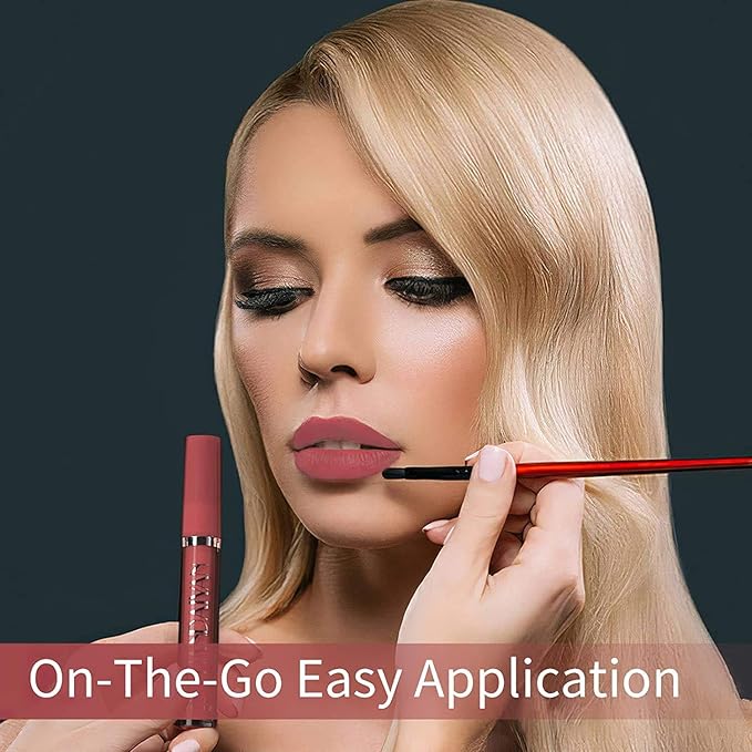 6Pcs Matte Liquid Lipstick Set Waterproof Long Lasting Non-Stick Cup Not Fade Makeup Liquid Set Moist Lip Gloss Lipgloss for Women # A