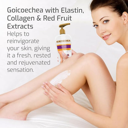 Goicoechea Skin Firming Body Lotion, Collagen Elastin Cream for Women, Skin appearance even in varicose veins areas, Skin Tightening ,Firming Body Lotion with Red Fruit Extracts, 24H Hydration 13.5 oz