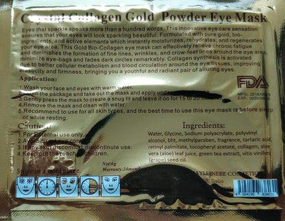 50 Pairs 24K Gold Eye Mask Powder Crystal Gel Collagen Natural Eye Pads For Anti-Aging & Moisturizing Reducing Dark Circles, Puffiness, Wrinkles
