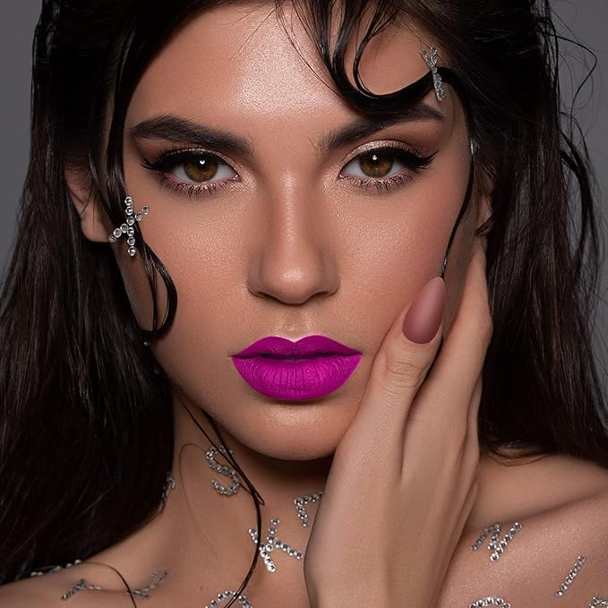 MAKI YIKA 3Pc Matte Lipstick Makeup, Hot Pink Lipstick
