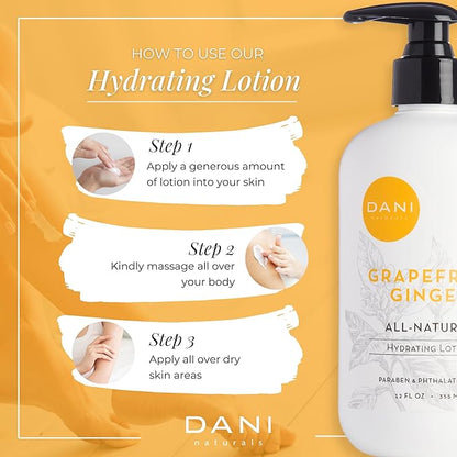 Naturals Hand & Body Lotion - Grapefruit Ginger, Hydrating Lotion with Aloe Vera, Vitamin E & Shea Butter, Moisturizing for All Skin Types, Paraben-Free, 12 Oz