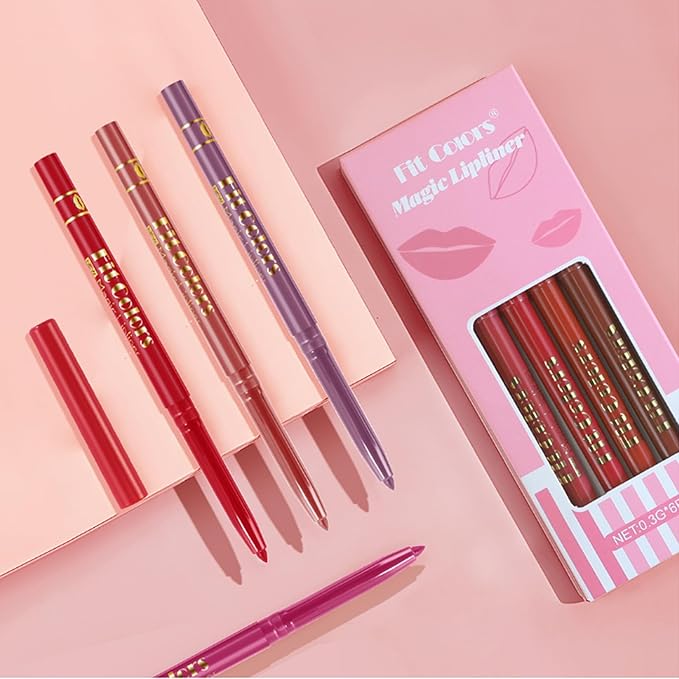 6Pcs Matte Lip Liner/Lipstick Set,Nude Matte Lip Liner Longwear