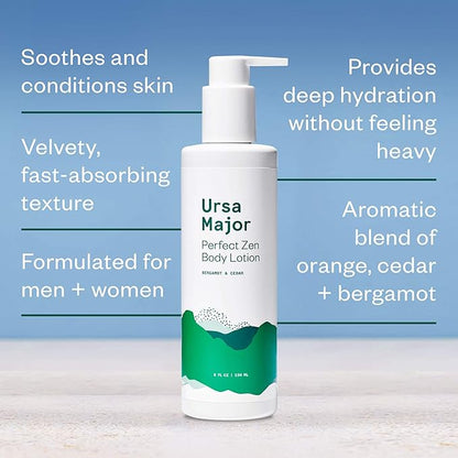Ursa Major Natural Body Lotion | Vegan and Cruelty-Free | Moisturizes, Soothes and Hydrates Skin | Formulated for Men & Women | 8 ounces