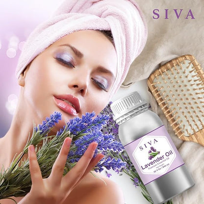 Siva Lavender Essential Oil – 32 Fl Oz – 100% Natural Lavender Oil - for Diffuser, Hair Care, Face, Skin Care, Aromatherapy, Scalp and Body Massage, Soap and Candle Making