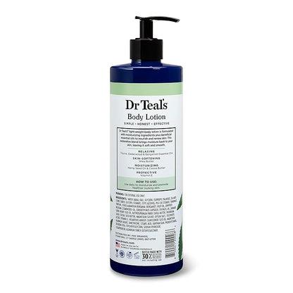 Dr Teal's Body Lotion, Cannabis Sativa Hemp Seed Oil & Essential Oils, 18 oz (Pack of 3)