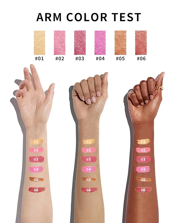 Glitter Lipstick Long Lasting,3D Metallic Liquid Lipstick Matte to Shimmer,Hydrating Non-Stick Lip Gloss,High Impact Lip Red Color Long Lasting Waterproof Transfer-proof Lip Stick Makeup for Women-05