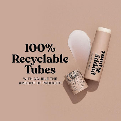 Poppy & Pout Island Coconut Jumbo Lip Balm | All Natural Lip Balms & Moisturizers | Hydrates with Beeswax, Vitamin E, Organic Coconut Oil | Cruelty-Free | Lip Balm in Recyclable Cardboard Tube