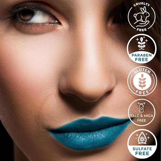 Mynena Teal Blue Long-Lasting Matte Liquid Lipstick | Intense Color, Smudge-Proof & Waterproof | Comfortable, Hydrating Shea Butter | Vegan & Cruelty-Free | Ivy