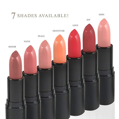 All Natural Lipstick, Semi Matte Lip Color, Moisturizing Lipstick, Non Toxic, Non GMO, Highly Pigmented, Long Lasting Lipstick, Vegan Makeup for Women (7 Shades)