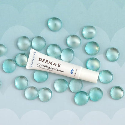 Derma E Hydrating Eye Cream – Firming and Lifting Hyaluronic Acid Treatment - Under Eye and Upper Eyelid Cream Reduces Puffiness and Appearance of Fine Lines, 0.5 oz