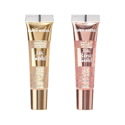 Ruby Kisses 24K Gold Oil Lip Gloss (3 Count, Gold)