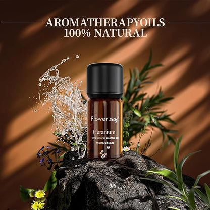 Geranium Essential Oil 0.34Oz - 100% Pure Natural MAX Undiluted Premium Therapeutic Grade Essential Oils for Diffuser/Skin Care/Massage/Hair/Toenails