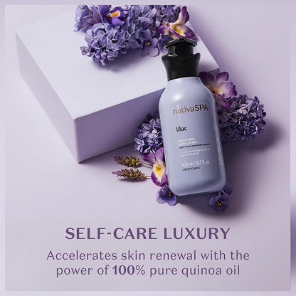 Nativa SPA by O Boticário, Lilac Smoothing Body Lotion with Nourishing Quinoa Oil + BioRetinol, Fragranced Skin Moisturizer, 13.5 Ounce