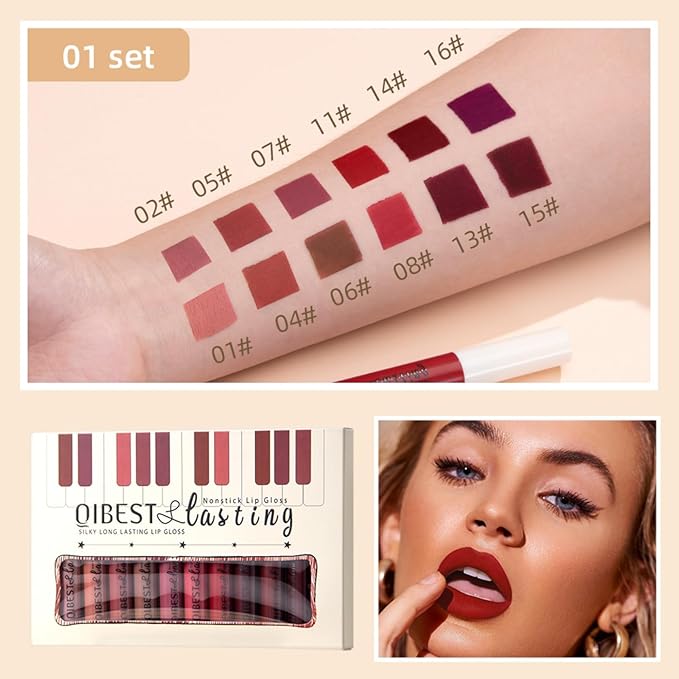 12 Colors Matte Lipstick labiales mate Matte Liquid Long-Lasting
