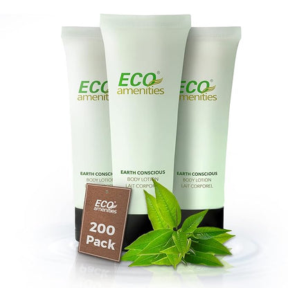 Eco Amenities Travel Size Lotion Bulk - 200 Pack, 30ml (1 fl oz) Tubes - Delight Guests with Refreshing Mini Hand Lotion Travel Size Toiletries - Individually Packed for AirBnBs, Hotels, Gyms, Spas