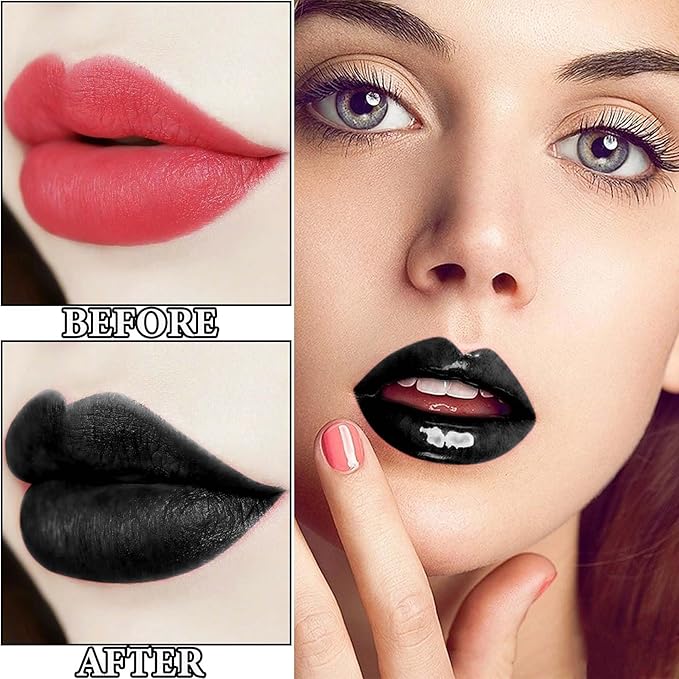 3 Pcs Lip Liner and Lipstick Set,Waterproof Black Liner,Long