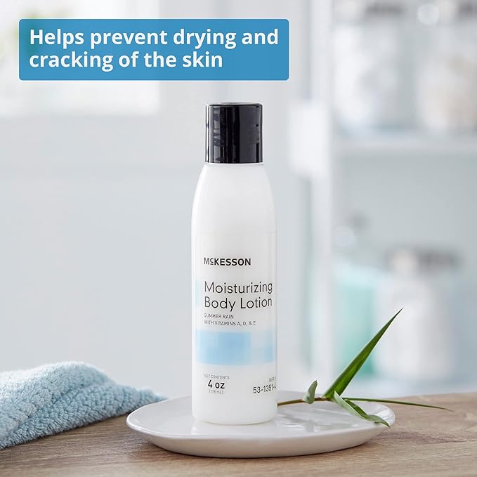McKesson Moisturizing Body Lotion with Vitamins A, D, E, Summer Rain Scent, 4 oz, 48 Count