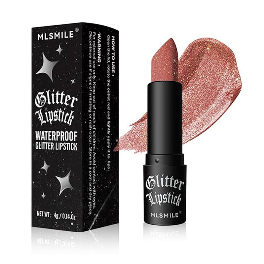 Glitter Lipstick, Women's Diamond Shiny Matte Lip Gloss, Glitter