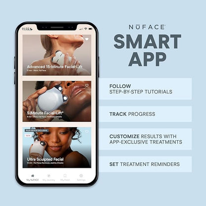 NuFACE MINI+ Microcurrent Facial Device Kit - FDA Cleared Face Sculpting & Skin Tightening Device to Contour, Lift & Tone + Microcurrent Gel Activator & Silk Creme - Sandy Rose
