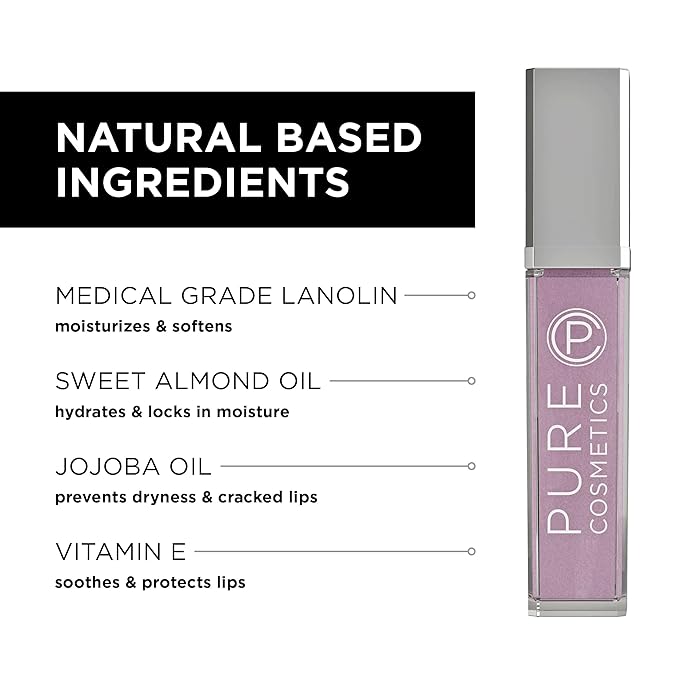 Pure Cosmetics Pure Illumination Lip Gloss - LED-lit Applicator w/Side Mirror - Non-Sticky, Moisturizing & Hydrating Lip Glosses - Soothes & Heals Dried Chapped Lips (Party Girl Pink)