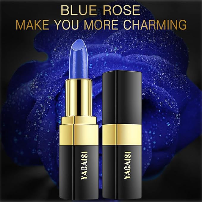 MEICOLY Blue Shimmer Lipstick, Magic Color Changing Lipstick,Tinted Magic