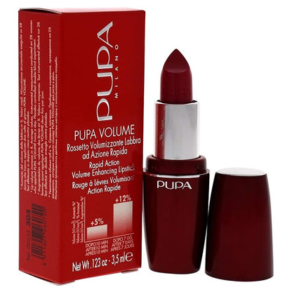Pupa Milano Volume - Plumping, Hydrating, Cream Formula Lipsticks - Lasting Color That Stays On Lips All Day Long - Lustrous, Flattering Shades For All Complexions - 305 Pop Fuchsia - 0.123 Oz