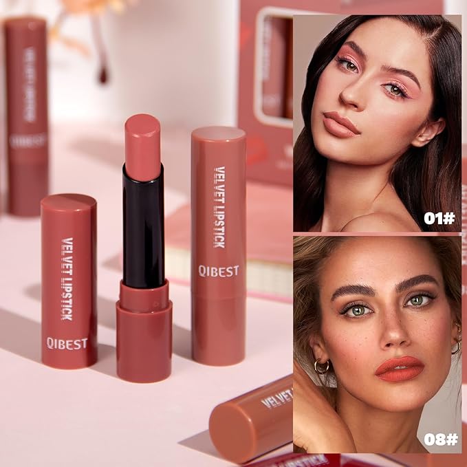 5Pcs Velvet Matte Nude Lipstick Set - Long-lasting Long-lasting