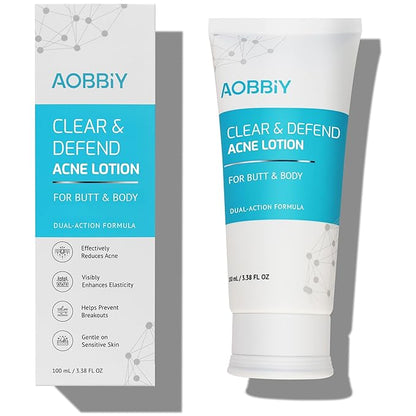 Butt Acne Clearing Treatment Cream: Clears & Prevents Breakouts Fast – Gentle Body & Back Lotion for Clogged Pores, Folliculitis & Bumps, 2% Salicylic Acid & Niacinamide, Ideal for Women, Men & Teens