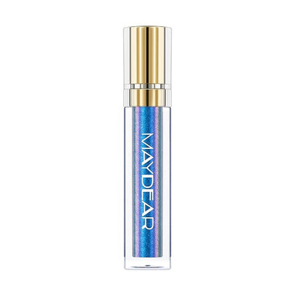 Maydear Chameleon Lipstick, High Pigmented Blue Lipstick for Women Metallic Shine Lip Gloss, Full-Coverage Multichrome Lipstick Long Lasting Rainbow Lip Makeup, Blue Cyan(03)
