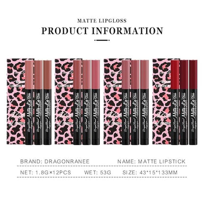 Three Lipstick Automatic Rotary High Pigment Red Pink High