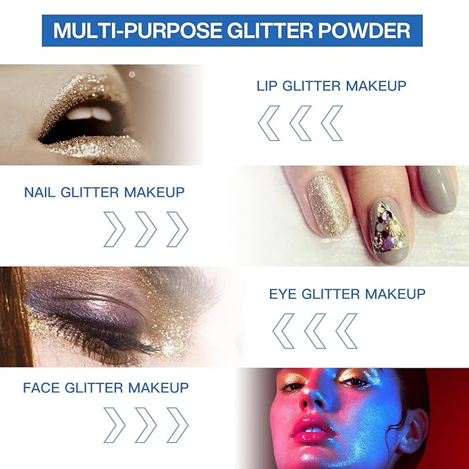 4 Colors Glitter Lip Kit, Shiny Diamond Glitter