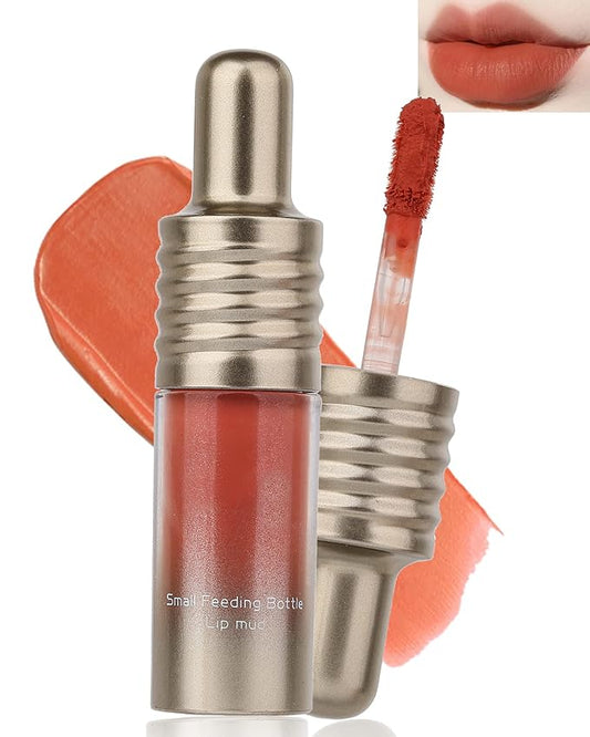Velvet Lip Mud Tinted, Matte Lip Cream Lip Gloss, Velvet Matte Finish, Blendable High-Pigmentation Silky Creamy Texture, Lightweight, Soft, Moisturizing, Korean Lipstick Makeup Gift for Women Girl-#01