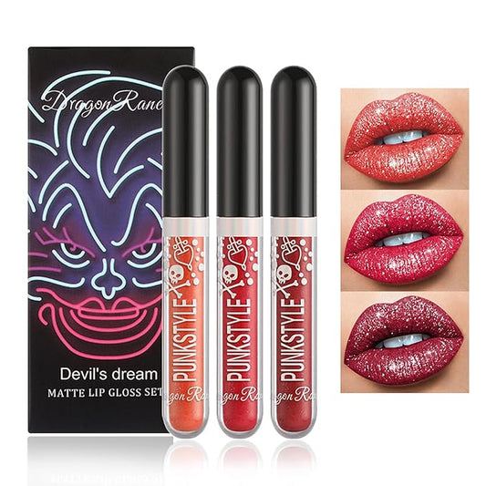 NVLEPTAP 3PCS Liquid Glitter Lipstick Glitter Lip Gloss Glitter