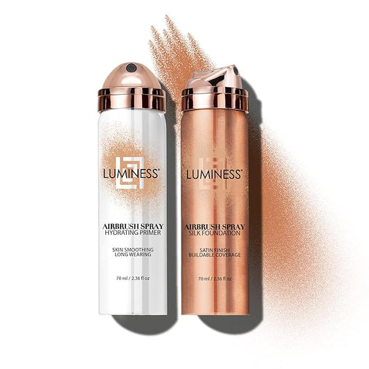 LUMINESS Silk Airbrush Spray Foundation & Primer Kit Tan Dark)