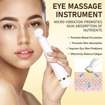 Retinol Eye Cream with Eye Massage Instrument, Infused with 5% Caffeine and Hyaluronic for Dark Circles Treatments, Under Eye Care Anti Aging Reduce Under Eye Bags Fine Lines, Gifts for women
