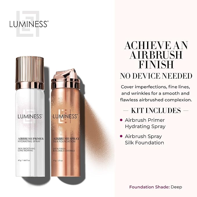 LUMINESS Silk Airbrush Spray Foundation & Primer Kit - Deep)