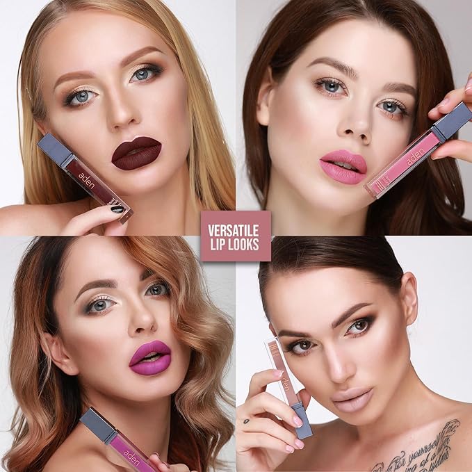 aden Liquid Lipstick+Lipliner Pencil Perfect Coverage For The Lipstick+Lipline