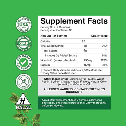 Natures Craft Bundle of Hair Skin and Nails Gummies for Women Extra Strength Biotin 90ct and Collagen Gummies and Chewable Vitamin C Gummies for Adults - Halal Vitamin C Immune Support Gummies