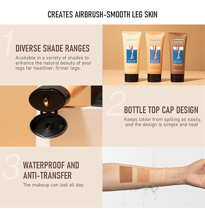 Leg Makeup Waterproof No Transfer, Leg Makeup Lotion, (Medium Glow)
