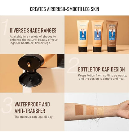 Leg Makeup Waterproof No Transfer, Leg Makeup Lotion, (Medium Glow)