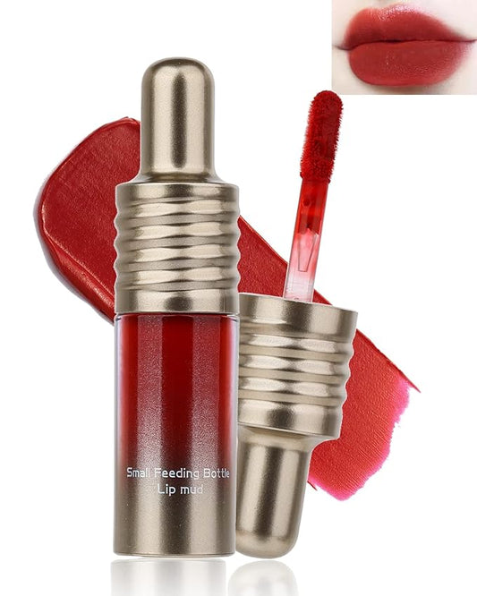 Velvet Lip Mud Tinted, Matte Lip Cream Lip Gloss, Velvet Matte Finish, Blendable High-Pigmentation Silky Creamy Texture, Lightweight, Soft, Moisturizing, Korean Lipstick Makeup Gift for Women Girl-#05