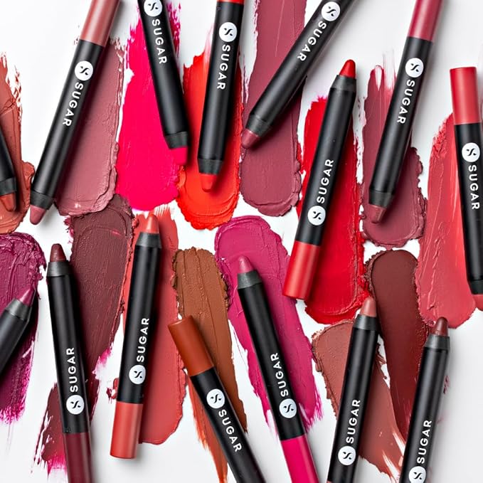 SUGAR Cosmetics Matte As Hell Crayon Lipstick10 Cherry Darling (Cherry Red) Highly pigmented, Creamy Texture, Long lasting Matte Finish