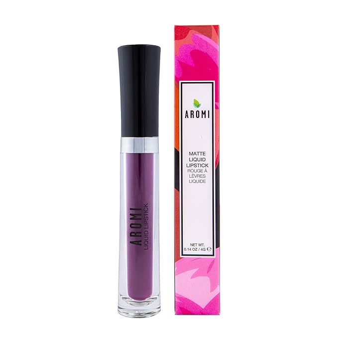 Aromi Violet Plum Liquid Lipstick, Dark Purple Lip Color, Vegan and Cruelty-free, Long-lasting and Smudge Proof Lipstick, Handmade (Vamptastic Plum)