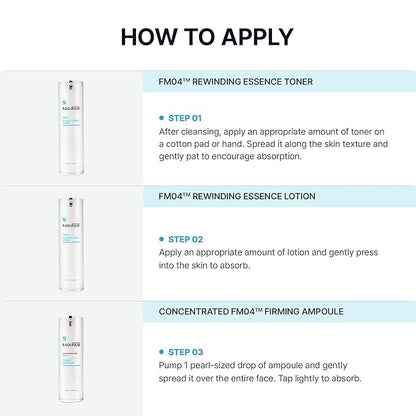 FM04 REWINDING Essence Toner, 3.72 fl oz | Nourishing and Hydrating Toner for Sensitive Skin, Korean Skin Care Toner for Face with Patented Raw Materials TFM