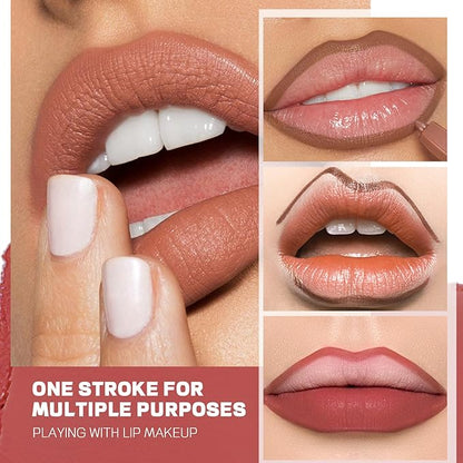 Pudaier Lip Liner Set, 12Pcs Matte Lip Liners with Sharpener, Premium Smooth and High Pigmented Creamy Lip Makeup Pencil