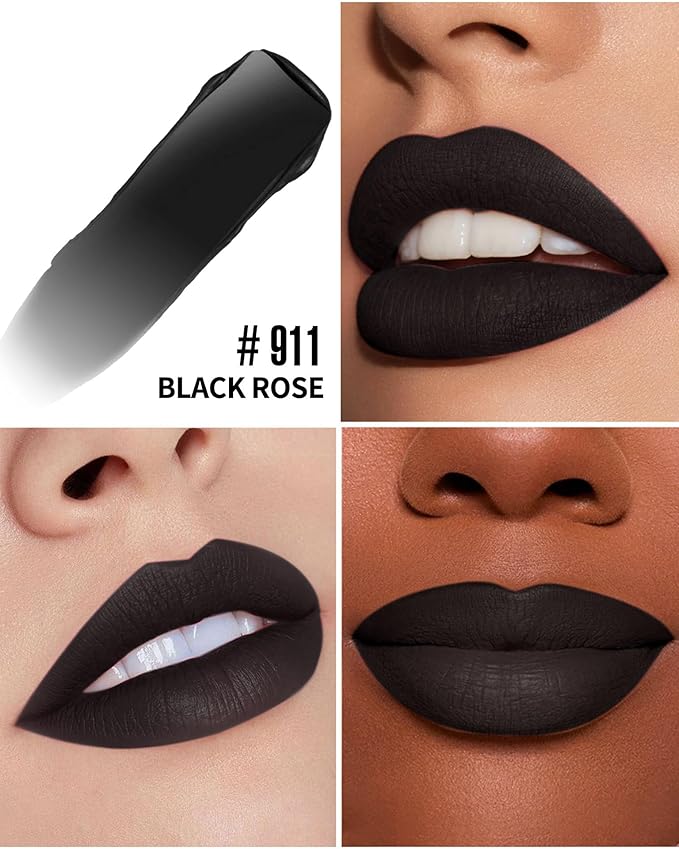 Black Lipstick Matte, Dark Black Liquid Lipstick Long Long
